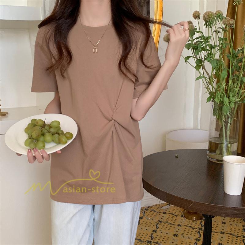 tシャツ・カットソー | Tシャツ カットソー トップス レディース 半袖 無地 春夏新作 オフィス おしゃれ クルーネック シンプル コーデ きれいめ 着痩せ 快適 20代30代40代50代 着回し