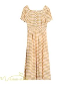 マキシ | ワンピース レディース チェック柄 きれいめ おしゃれ ゆったり ロング丈  着痩せ 春 夏 着痩せ ロングワンピース 上品 韓国風 バックファスナー エレガント