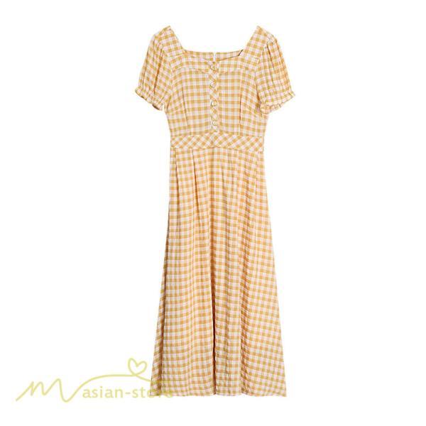 マキシ | ワンピース レディース チェック柄 きれいめ おしゃれ ゆったり ロング丈 着痩せ 春 夏 着痩せ ロングワンピース 上品 韓国風 バックファスナー エレガント