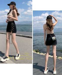 ショートパンツ | スカート風レディースデニムショーパン ハイウエスト 短パン 20代30代40代 カジュアル 通勤通学