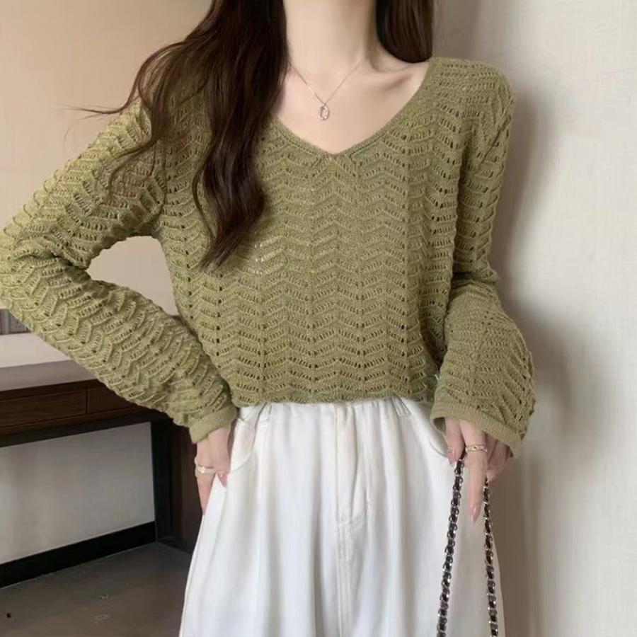 透かし編みトップス | 透かし編みニット メッシュニット 春秋冬