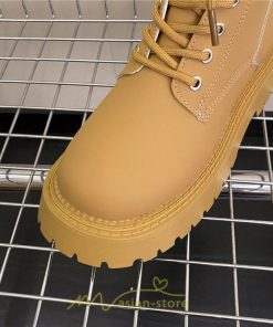 ショートブーツ | ブーツ レディース トレンド ミドル 厚底 袴ブーツ 黒 レースアップ 編み上げ イエロー ホワイト 卒業式 通勤 通学 オフィス 歩きやすい