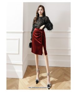 スカート | ミモレ丈 ひざ丈 レディース スウェット 着痩せ Aライン レトロ風 スリット 上品 2022新作 韓国風 オシャレ キレイめ 通勤 秋冬コーデ