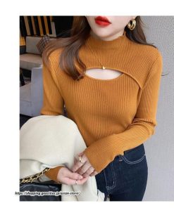 ニット・セーター | カットソー ニット レディース リブニット 長袖 秋冬 春 トップス スリム ストレッチ インナー 無地 通学通勤 着痩せ 長袖カットソー 長袖ニット プルオーバー