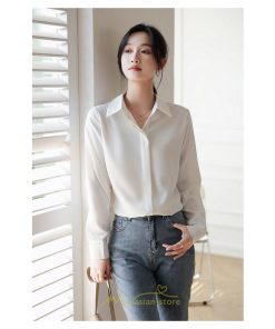 シャツ・ブラウス | ブラウス レディース オフィス 白 ホワイト おしゃれ 長袖 シャツカジュアル 制服 緑 グリーン シフォン 通勤 OL 二次会 上品 お仕事 デート お出かけ 女子会