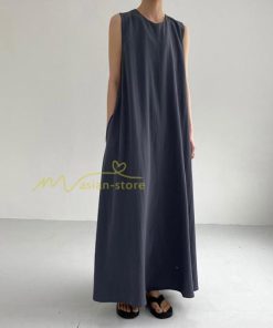 マキシ | ロングワンピース 夏ワンピース ノースリーブ タンクトップワンピース 30代40代 無地 フレアワンピース Aラインワンピース 50代60代 可愛い 大人