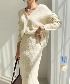 セットアップ | ケーブルニットセットアップレディース秋冬