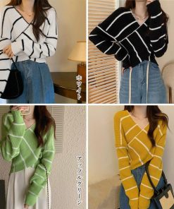 ニット・セーター | クロスニットトップス カシュクール風