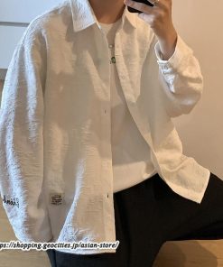 シャツ | ライトアウター メンズ 前開き 長袖 英字 シンプル ゆったり 大きいサイズ 秋 コーデ メンズスタイル 長袖5XL 新作 カジュアル カッコウイイ