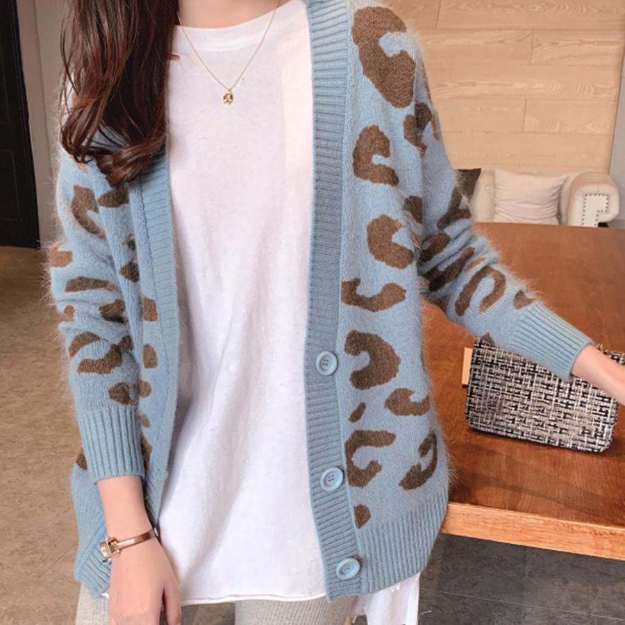 カーディガン | 長袖 レオパード柄 ゆったり ニットレディース カジュアル 羽織り おしゃれ ニットトップス ヒョウ柄 きれいめ