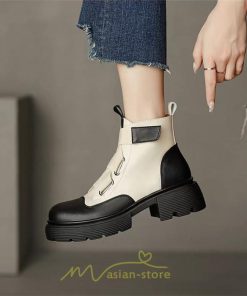 ショートブーツ | レディース 歩きやすい ワークブーツ 楽チン 痛くない ラウンドトゥ 美脚 厚底 カジュアル 通勤 通学 旅行 50代 30代 お出かけ 40代 20代