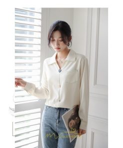 シャツ・ブラウス | ブラウス トップス レディース Vネック秋 シンプル 着回し カジュアル 通勤 オフィス お出かけ 上品 フェミニン 女子会 就活 デート お仕事 エレガント 二次会