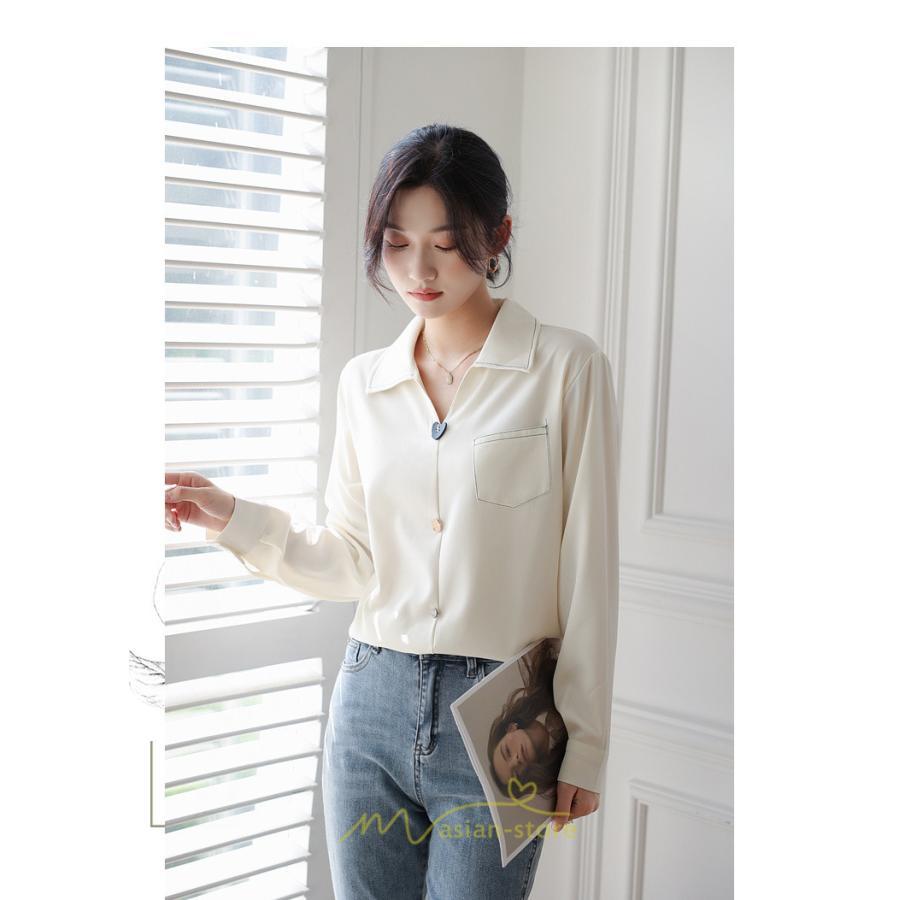 シャツ・ブラウス | ブラウス トップス レディース Vネック秋 シンプル 着回し カジュアル 通勤 オフィス お出かけ 上品 フェミニン 女子会 就活 デート お仕事 エレガント 二次会