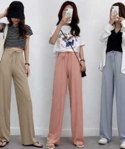 ワイドパンツ | ハイウエスト レディース ストレートパンツ 接触冷感 ロングパンツ ハイウエストサマーパンツ リラックスパンツ