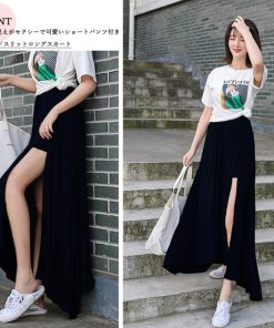 ロングスカート | ロング きれいめ スリット マキシスカート スカート インナーパンツ付き 春夏スカート