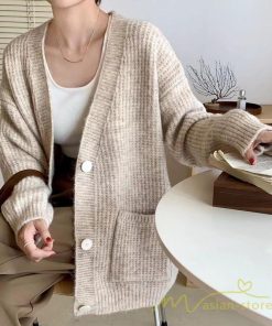 カーディガン | ニットフロントボタン レディース 2way 羽織り 秋冬 アウター ニットアウター セーター 長袖 トップス 通学通勤 20代30代 ゆったり ポケット