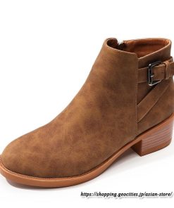 ショートブーツ | 大きいサイズ26.5cm レディース 上品 ブーツ 秋冬 春 チャンキーヒール 太ヒール シンプル ブーティー 大人 黒ブーツ サイドファスナー