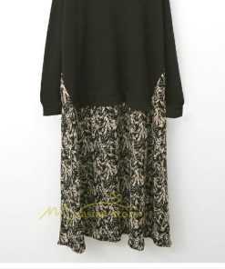 マキシ | ワンピース ドッキングワンピース レディース 長袖 2way ニット 重ね着風 大きいサイズ 30代 40代 50代 お出かけ マキシワンピ 体型カバー カジュアル 春夏秋