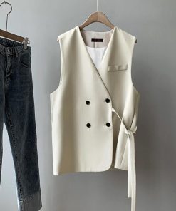 ベスト | ジレ 前開き ノースリーブ 春秋