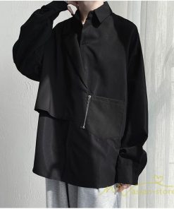 シャツ | メンズ トップス 長袖カジュアルフェイク レイヤード 重ね着風 白ビジネス 秋 秋服 20代 40代 おしゃれ 30代 50代 黒