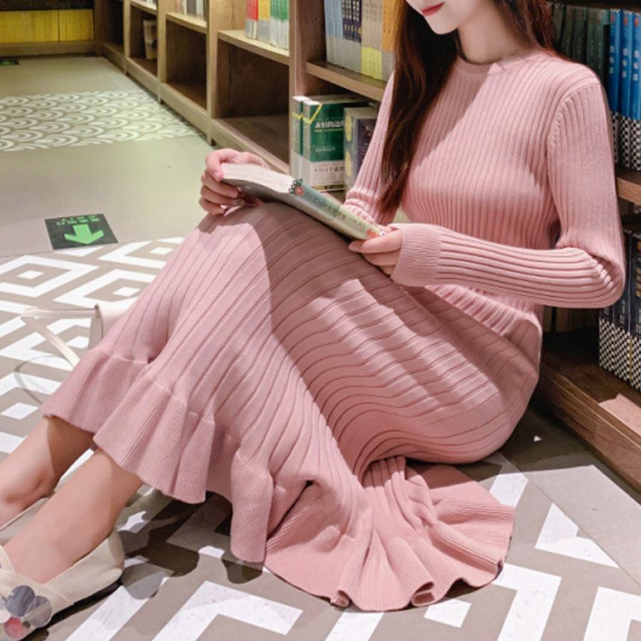 ワンピース | ニットマーメイドフリルワンピ