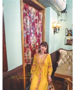 マキシ | ワンピース レディース 40代 春秋 キレイめ マキシ丈ワンピース 綿麻 リネンワンピ Vネック 刺繍 リボン付き アウター カジュアル 着痩せ ルームウェア デート