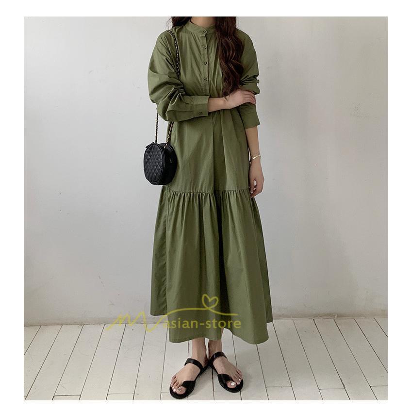 マキシ | シャツワンピース ワンピース 秋 春 レディース ロングワンピース 長袖 ロング丈 マキシ丈 体型カバー 無地 ゆったり 着痩せ 30代 40代 カジュアル 50代 夏物