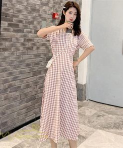 マキシ | ワンピース Aライン レディース チェック柄 上品 着痩せ Vネック 気質 ロングワンピース サマーワンピース 夏新作 大きいサイズ 40代 20代 30代 上品 通勤通学