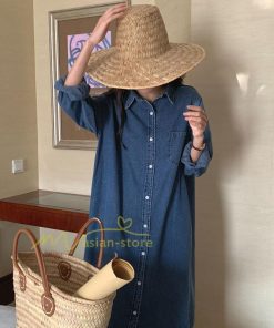 マキシ | ワンピース シャツワンピース ロングデニムシャツワンピース 韓国ファッション 20代30代40代50代 着回し 通勤通学 上品 着痩せ お出かけ 激売れ カジュアル