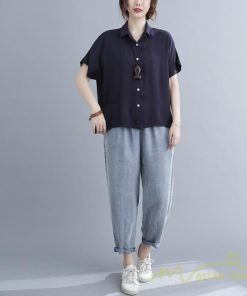 シャツ・ブラウス | シャツ レディース 半袖 トップス ゆったり 羽織り 前開き ブラウス 20代30代40代 無地