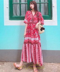 マキシ | ワンピース ロングワンピース エスニックワンピース コットン リゾートワンピース ワンピ 半袖 大人 夏 ゆったり リゾート お出かけ 普段使い きれいめ