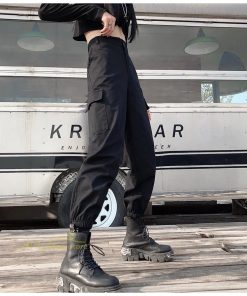 その他 | カーゴパンツ レディース ボトムス ストレート スリム ストレッチ ウエストゴム 着痩せ 格好いい お出かけ カジュアル 着回し ヒップホップ アウトドア シンプル