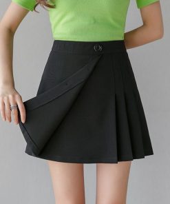ひざ丈スカート | プリーツスカート インナーパンツ付き サイドプリーツスカート ファスナー付き レディース ミニスカート 春夏 ショート丈