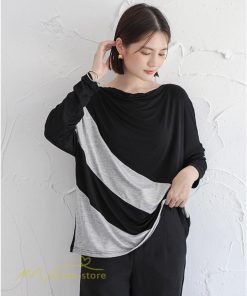 ｔシャツ・カットソー | カットソー レディース 長袖tシャツ シンプル ゆったり 着痩せ 体型カバー 長袖 秋コーデ ボートネック 切り替え 大人 Tシャツ 大人 カジュアル フリーサイズ