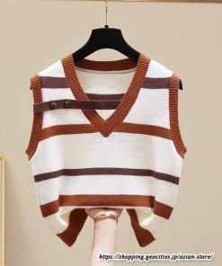 ベスト | ニットレディース トップス Vネック タンクトップ ノースリーブ 袖なし インナー ニット レイヤード風 20代30代 重ね着風 セーター 女ニット
