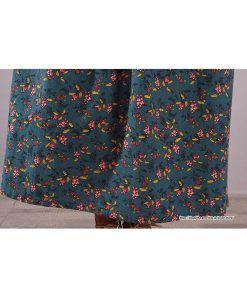 マキシ | 花柄ワンピース30代レディース秋物 リネンワンピース 綿麻風 シャツワンピース ロングワンピース ミモレ丈 長袖ワンピース リボン付き 秋ワンピース 大人