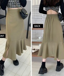 フレアスカート | マーメイドスカート スリット 韓国風