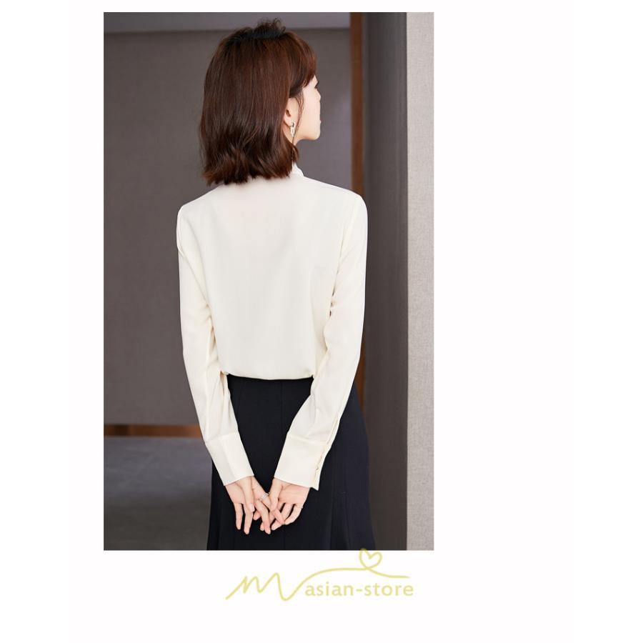 シャツ・ブラウス | ブラウス シャツ 秋 秋服 レディース リボン 春 秋 新作 シフォン 長袖 ゆったり 可愛い お出かけ カジュアル キレイめ エレガント おしゃれ 通勤