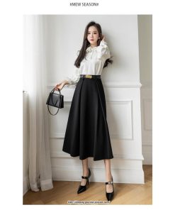 スカート | フレアロングロング丈 ミモレ丈 Aラインベルト付き 通勤 20代 30代 40代 50代 上品 コーデ 着痩せ 高見え 送料無料