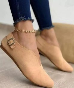 パンプス | フラットポインテッドトゥ Vカット バレエシューズ 靴 レディース スリップオン ベーシック ぺたんこ スエードパンプス ペタンコ シューズ