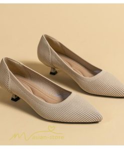 パンプス | ニット26.5cm 大きいサイズレディース 靴 9カラー リブニット 無地 柔らか 歩きやすい スリッポン 履きやすい 痛くない 走れる