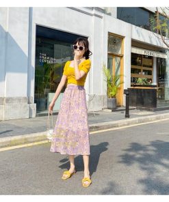 スカート | レディース シフォン フレア マキシ ロングウエストゴム マキシ花柄 ゆったり 20代30代40代50代 通勤通学 普通着 お出かけ お呼ばれ