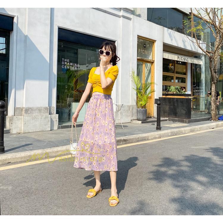 スカート | レディース シフォン フレア マキシ ロングウエストゴム マキシ花柄 ゆったり 20代30代40代50代 通勤通学 普通着 お出かけ お呼ばれ