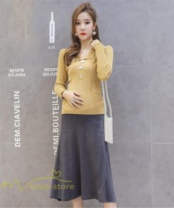 スカート | マタニティ ミディアム丈 マタニティウェア 無地 おしゃれ 可愛い マタニティウエスト調整 カジュアル 妊婦服 ウエスト調整 夏 きれいめ 春