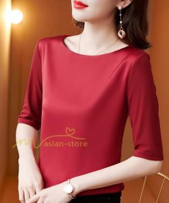 ｔシャツ・カットソー | トップス Tシャツ レディース 春 夏 秋 半袖 クルーネック 無地 プルオーバー オシャレ Tシャツ 着痩せ 20代30代40代50代 上品 お出かけ カジュアル エレガント