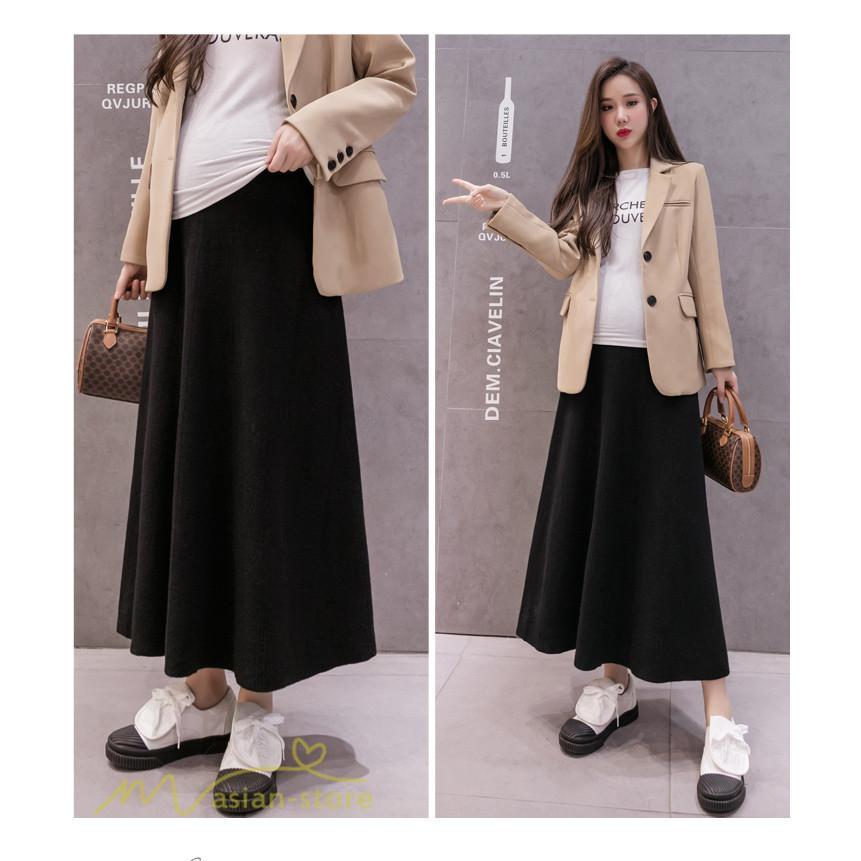 スカート | マタニティレディース 妊婦服 無地 着痩せ ハイウエスト カジュアル Aライン産前産後 体型カバー マタニティウェア ウエスト調整