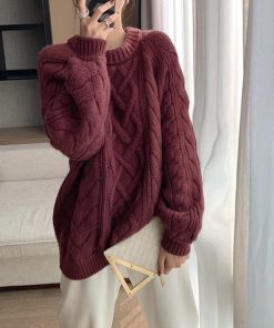 ニット・セーター | 韓国風 ケーブル編み ニット レディース