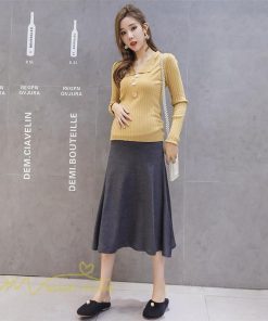 スカート | マタニティ ミディアム丈 マタニティウェア 無地 おしゃれ 可愛い マタニティウエスト調整 カジュアル 妊婦服 ウエスト調整 夏 きれいめ 春