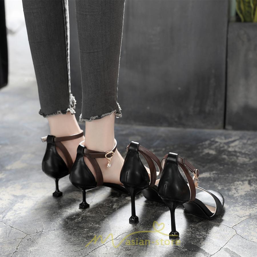 パンプス | ハイヒール オープントゥ レディース 夏 サンダル ストラップ ヒール5cm7cm8.5cm ピンヒール お出かけ 旅行 リゾート 歩きやすい 痛くない 20cm-26.5cm