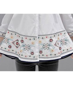 シャツ・ブラウス | シャツ ブラウス レデイース 刺繍 花柄 トップス ファッション シンプル デイリーコーデ エスニック トレンド お出かけ フェミニン エレガント カジュアル